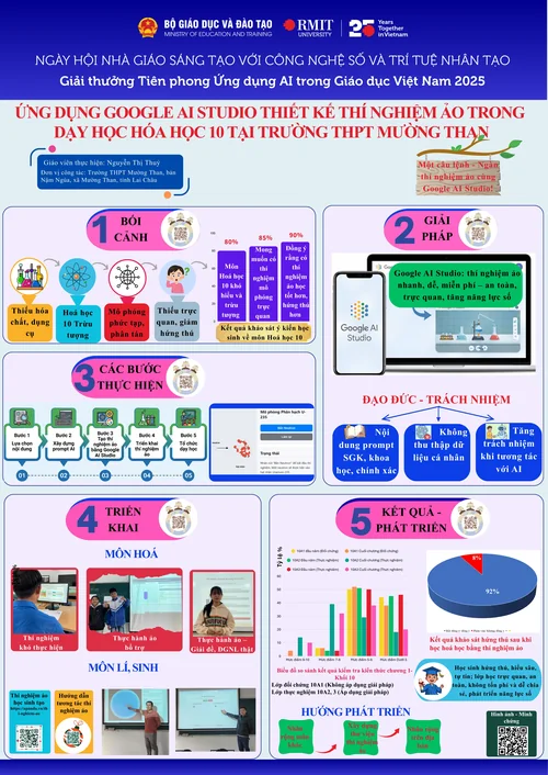 Ứng dụng Google AI Studio thiết kế thí nghiệm ảo trong dạy học Hóa học 10 tại trường THPT Mường Than