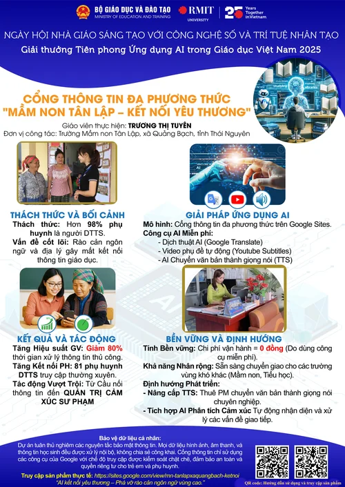 Cổng thông tin đa phương thức "Mầm non Tân Lập - Kết nối yêu thương"